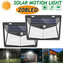 208 LED Solar Power PIR Motion Sensor Wall Light Outdoor Garden Lamp Waterproof