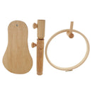 Round Adjustable Wood Cross Stitch Rack Desktop Embroidery Frame DIY