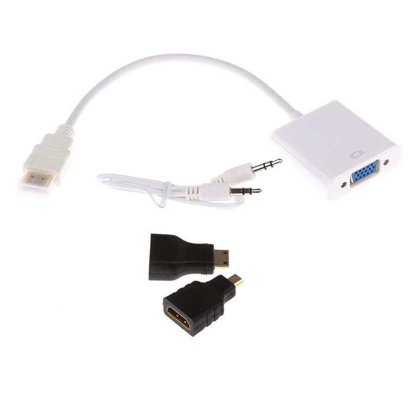 1080P Mini HDMI Male to VGA Female Video Converter Adapter Cable for PC TV