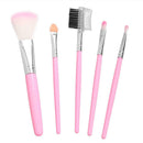 5pcs Blusher Foundation Powder Eyeshadow Eyebrow Lip Makeup Brushes Set Kit A