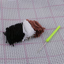 20" x 14" Sleeping Bear Latch Hook Kit with Basic Tools for DIY Rug Cushion
