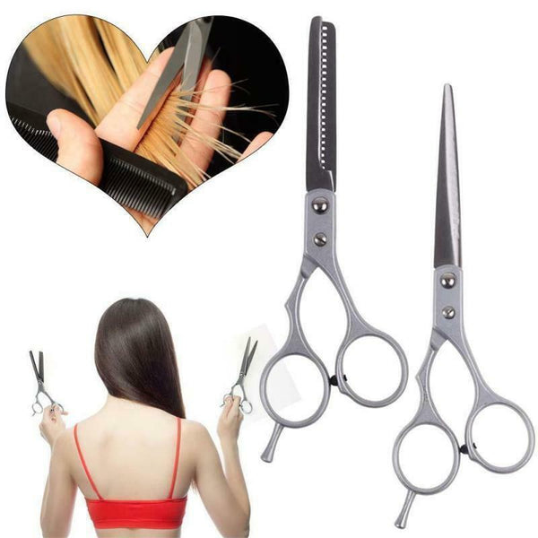 2pcs 6" Professional Hair Cutting & Thinning Scissors Hairdressing Kit Useful