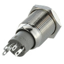 12V Metal Button Switch Vandal Switch LED 16 mm White New