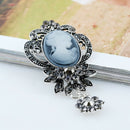 Women's Cameo Victorian-Style Rhinestone Brooch Wedding Bridal Jewelry Pin