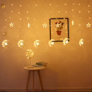 LED Curtain String Light Star Moon Plug Fairy Night Light  (EU Warm Light)