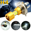 H4 DC 9V-12V LED 3 COB Motorcycle Headlight Bulb 1300LM 6500K Beam Hi/Lo Ho L5C9