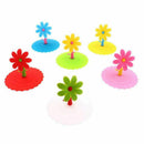 6 Pcs Sun Flower Silicone Cup Cover for Hot and Cold Drink, Cup lid Anti-du V2J6