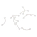 10 Pieces Curved Bend Cross Eyebrow Piercing Bar Ring Stud Clear Acrylic 18g