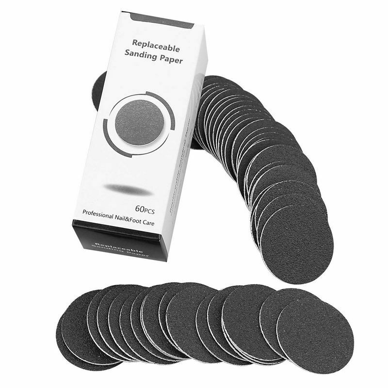 60 pcs Replacement Sandpaper Discs Pads For Electric Foot File Callus Remov W5K8