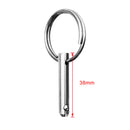6pcs Bimini Top Quick Release Spring Pin 1/4" Stainless Steel with Pull Ring