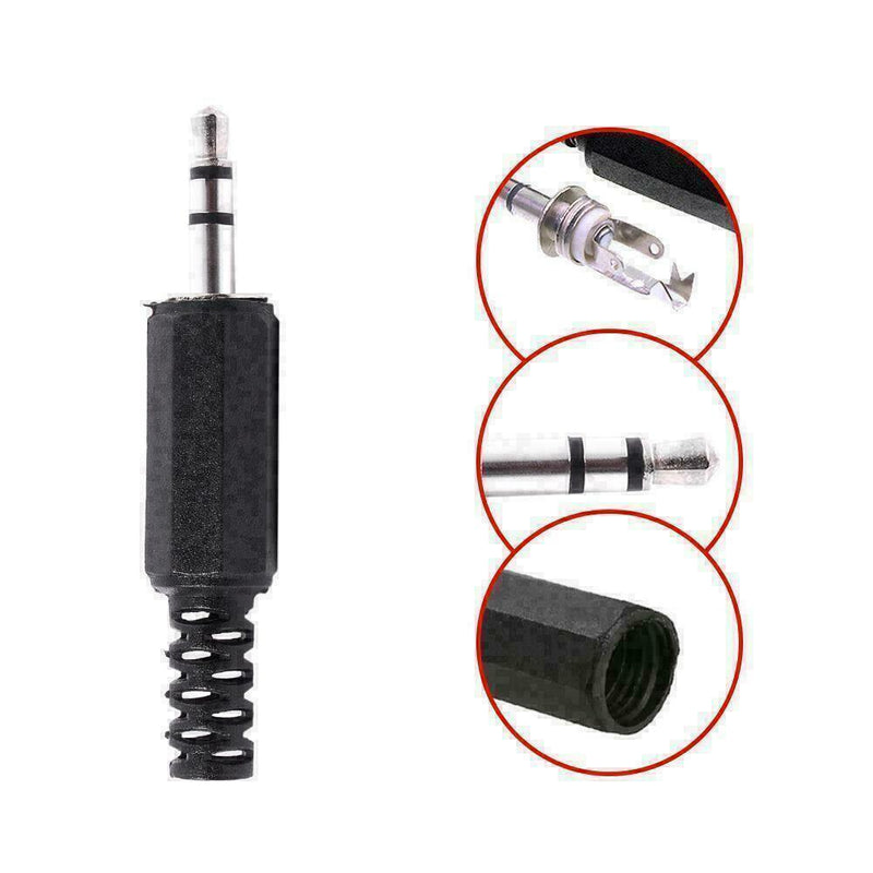 10Pcs 3.5mm 1/8" Audio Male Jack Solder Adapter Stereo Headph Connector N6N C8G6