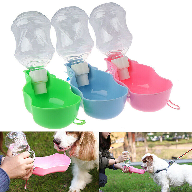 Pet Dog Water Bottle Travel Puppy Drinking Bowl Cup Outdoor Feeder Dispenser FT