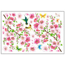 Pink Flowers Wall Stickers,Adhesive Art Decals, For Kids Room Birthday Gift