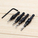 4Pcs #6 #8 #10 #12 HSS Countersink Drill Bit Set Screw 1/4 Hex Shank Wood T #gib