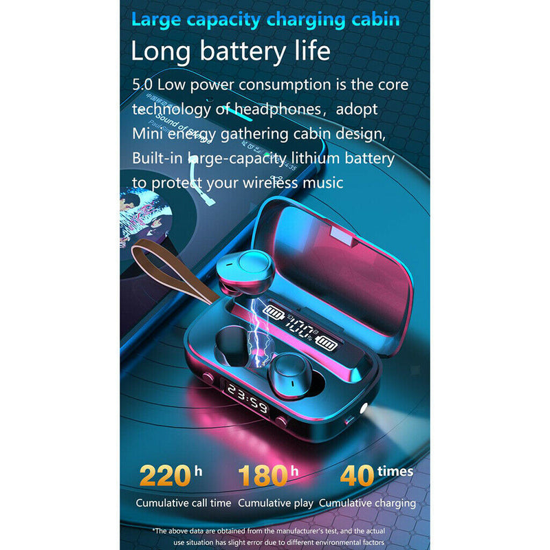 Headset Bluetooth Wireless  Waterproof Headphone 5.1 Noise Canceling Earbud