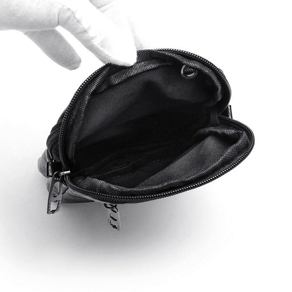 Women Soft PU Messenger Bag Multi-layer Shoulder Zipper Phone Pouch (Black)