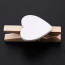 Small Mini Wooden Clothes Pegs / Decorative Pegs with Hearts , White N9I4