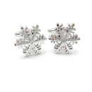 1 Pair Snowflake Cufflinks Brass Snow Wedding Xmas Fancy Gift Cuff Links