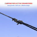 4pcs Wind Rope with Hooks Buckle for Outdoor Camping Hiking Tents (Black) A