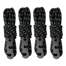 4pcs Wind Rope with Hooks Buckle for Outdoor Camping Hiking Tents (Black) A