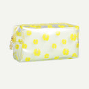 Women Transparent Cosmetic Bag Daisy Travel Makeup Organizer Pouch (Yellow) A
