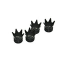 4pcs Black Chrome Tire Air Valve Caps Stem Cover Crown for Car Wheel Truck