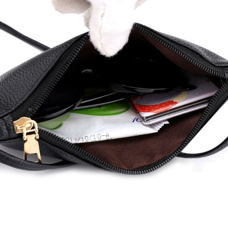 Women PU Leather Crown Shoulder Bags Zipper Casual Crossbody Bags/Black