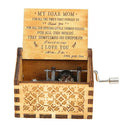 Retro Wood Hand Cranked Music Box Carved Kid Child Birthday Gift Home Decor