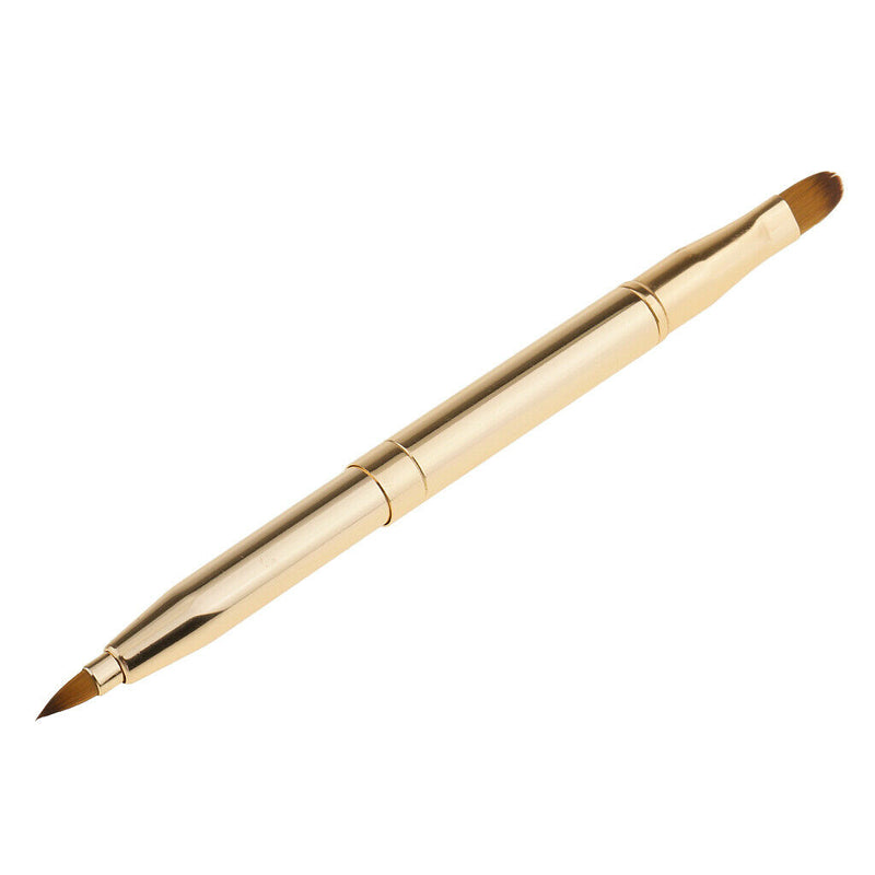 2 In 1 Retractable Make-up Brush, Double Head Retractable Lip And