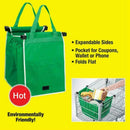 Eco Friendly Reusable Shopping Bags 6 Cart Clips Large Tote Bag Capcity Q3E9
