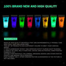 Glow in Dark Face and Body Paint UV Blacklight Neon Fluorescent 8 Tubes 10ML