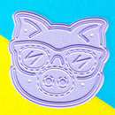 Cartoon Pig Cutting Dies with Clear Stamps for Craft Scrapbooking Embossing Card