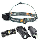 Balck 350LM LED Headlamp Rechargeable Head Light Lamp IR Sensor Torch Flashlight