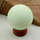 Luminous Quartz Glow In The Dark Stone Sphere Ball Green Crystal Stand 35mm W4S6