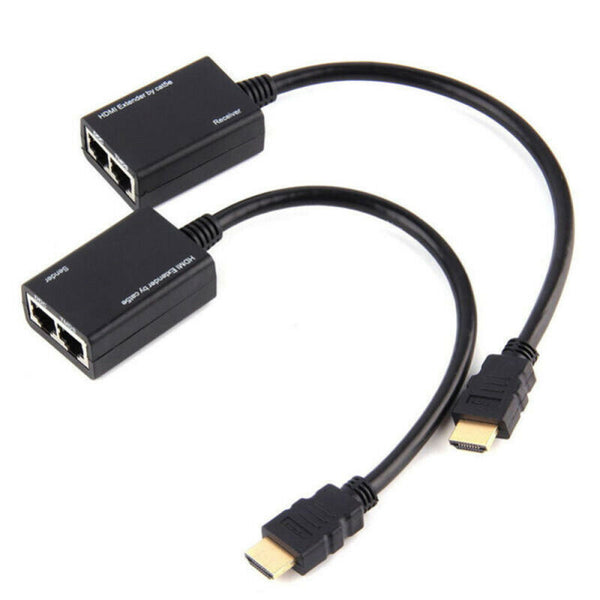 30m 1080P HDMI Over CAT5e CAT6 1.65Gbps 165MHz Cable Ethernet Repeater Extender