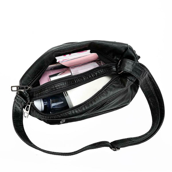 Solid Women Messenger Washed PU Leather Crossbody Bags Shoulder Handbags A#S