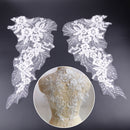 2X White Lace Applique Trim Embroidery Sewing Motif Wedding Dress Crafts DIY