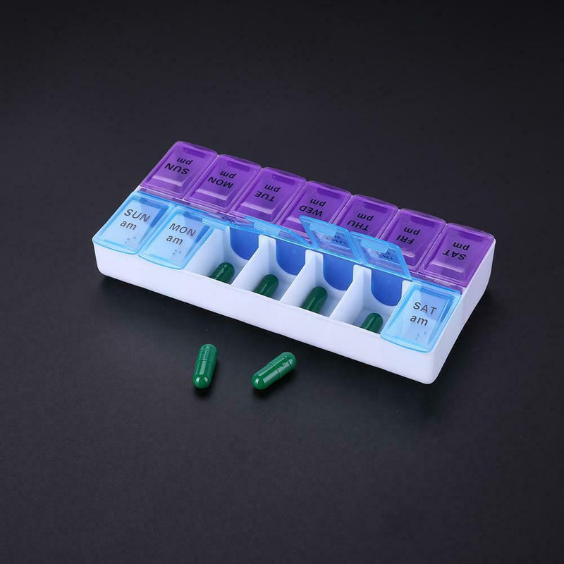 14 Grids 7 Days Weekly Pill Case Medicine Dispenser Pill Box Splitters A
