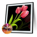 5D Full Round Drill Diamond Painting DIY Pink Tulip Wall Rhinestone Picture