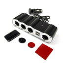4 Way Car Socket Splitter w/2 USB Port Adapter Charger DC 12V Lighter