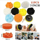 11x Car Buffing Pads Polishing Buffer for Drill Sponge Set Waxing Foam Seal P1I3