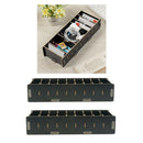 2 Pcs Wooden Desktop Business Card Storage Box Case 9 Compartments Black