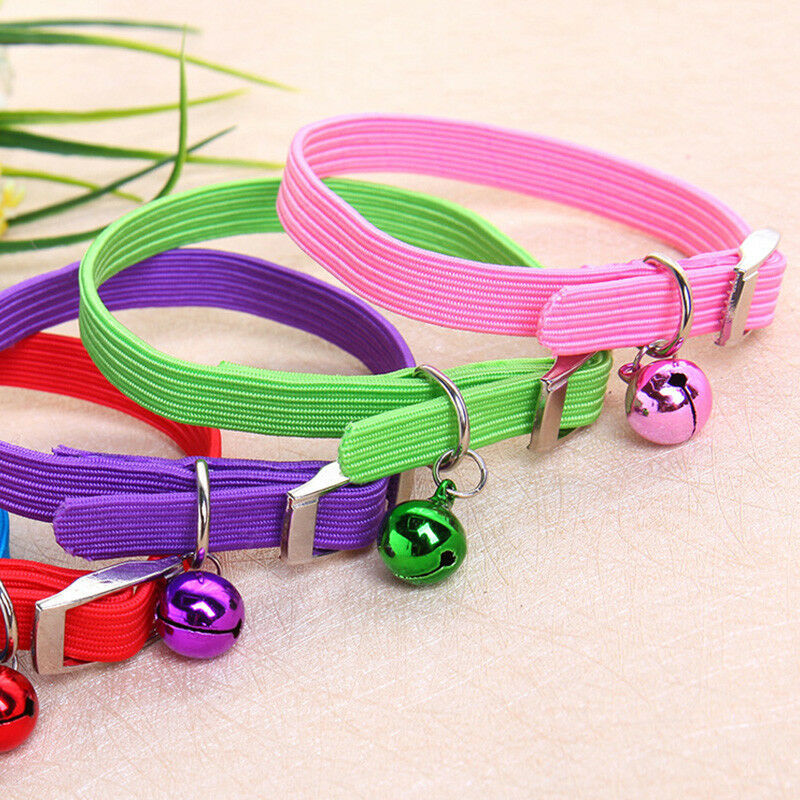Pet Dog Puppy Cat Kitten Soft Adjustable Collar Strap Safety Buckle with Bells