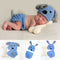 Cute Baby Hat Pants & Bone Set Crochet Knit Dog Costume Photo Photography Prop