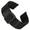 22mm Unisex Stainless Steel Chainmail Watch Strap Band New Year Gift black Y6B9