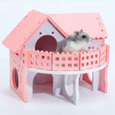 Wooden Hamster Net Ecological Double-Deck Ladder Villa Colorful Bed House