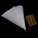 100X clear cone shape cellophane bags candy popcorn flower packing bag wedding U