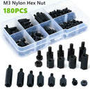 M3 Nylon Black Hex M-F Stand off Set Spacers/ Screw/ Nut Assorted Kit Bo YCT