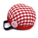Plaid Grids Needle Sewing Pin Cushion Wrist Strap Tool Button Holder 60 x 30 mm