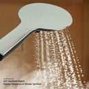 LED Rain Shower Head Handheld Bathroom Water Temperature Sensor 3 Color Chan